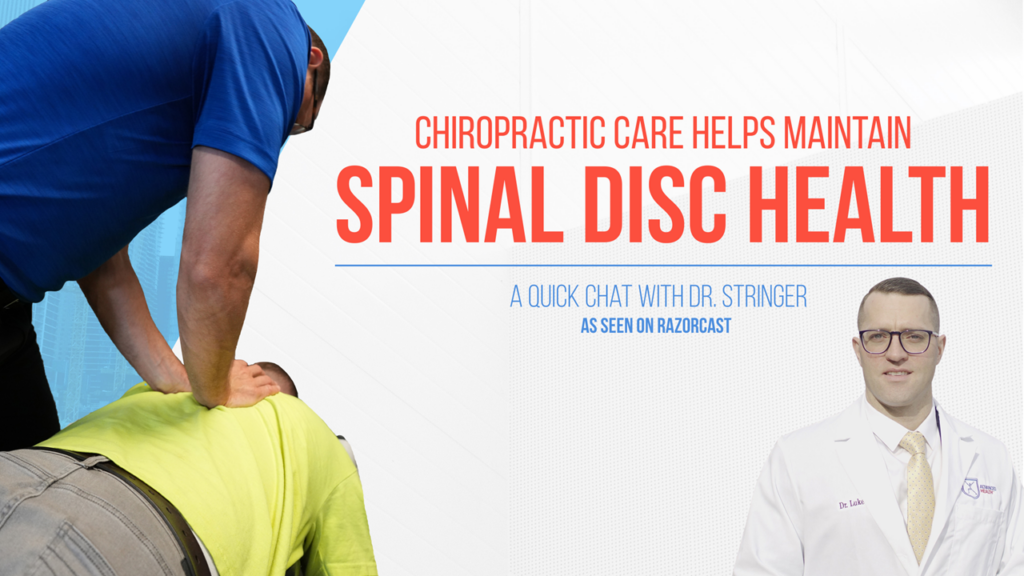 Chiropractor performing chiropractic care treatment on a patient.