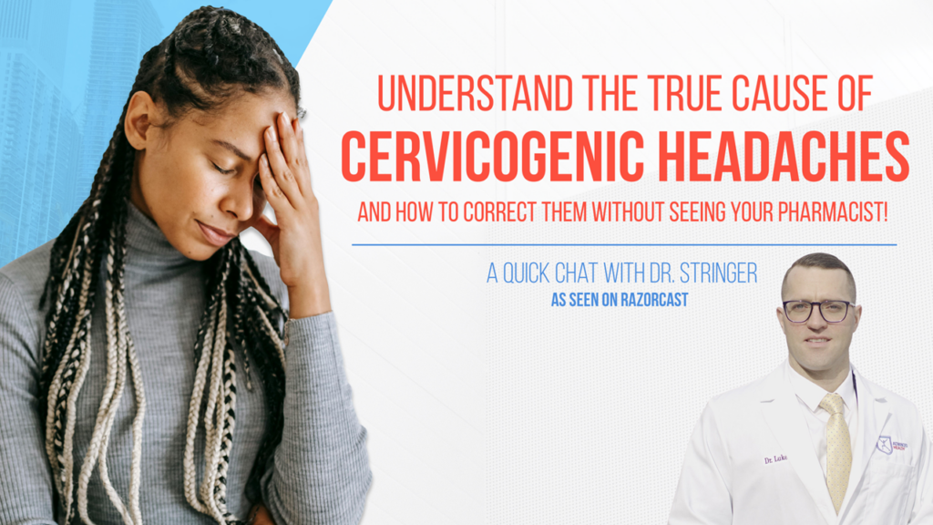 Cover page for the podcast with Dr. Luke Stringer about cervicogenic headaches.